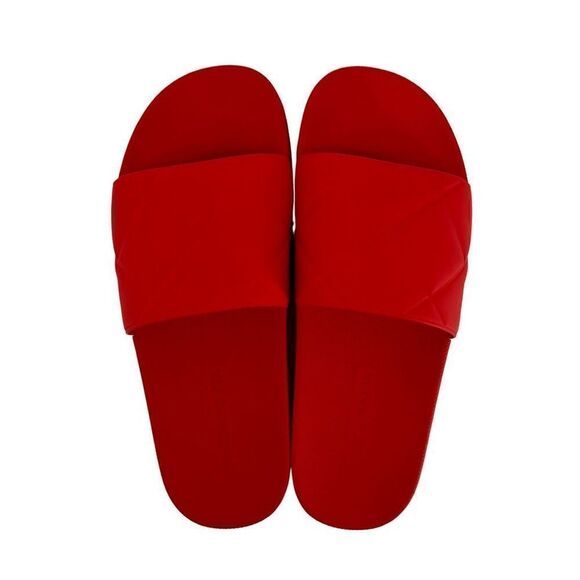 NIB Authentic BOTTEGA VENETA Matte Quilted Rubber Slider (Unisex) - Tomato - Picture 3 of 16